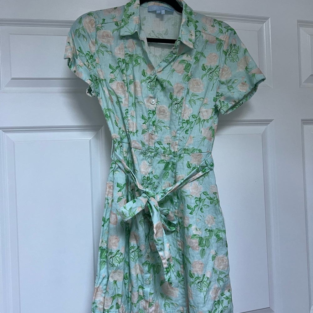 Hill house collard shirt dress with tie